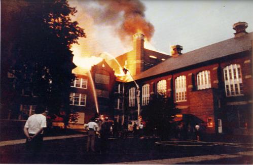 Disaster struck in 1979 when a fire ravages the Administration Building.