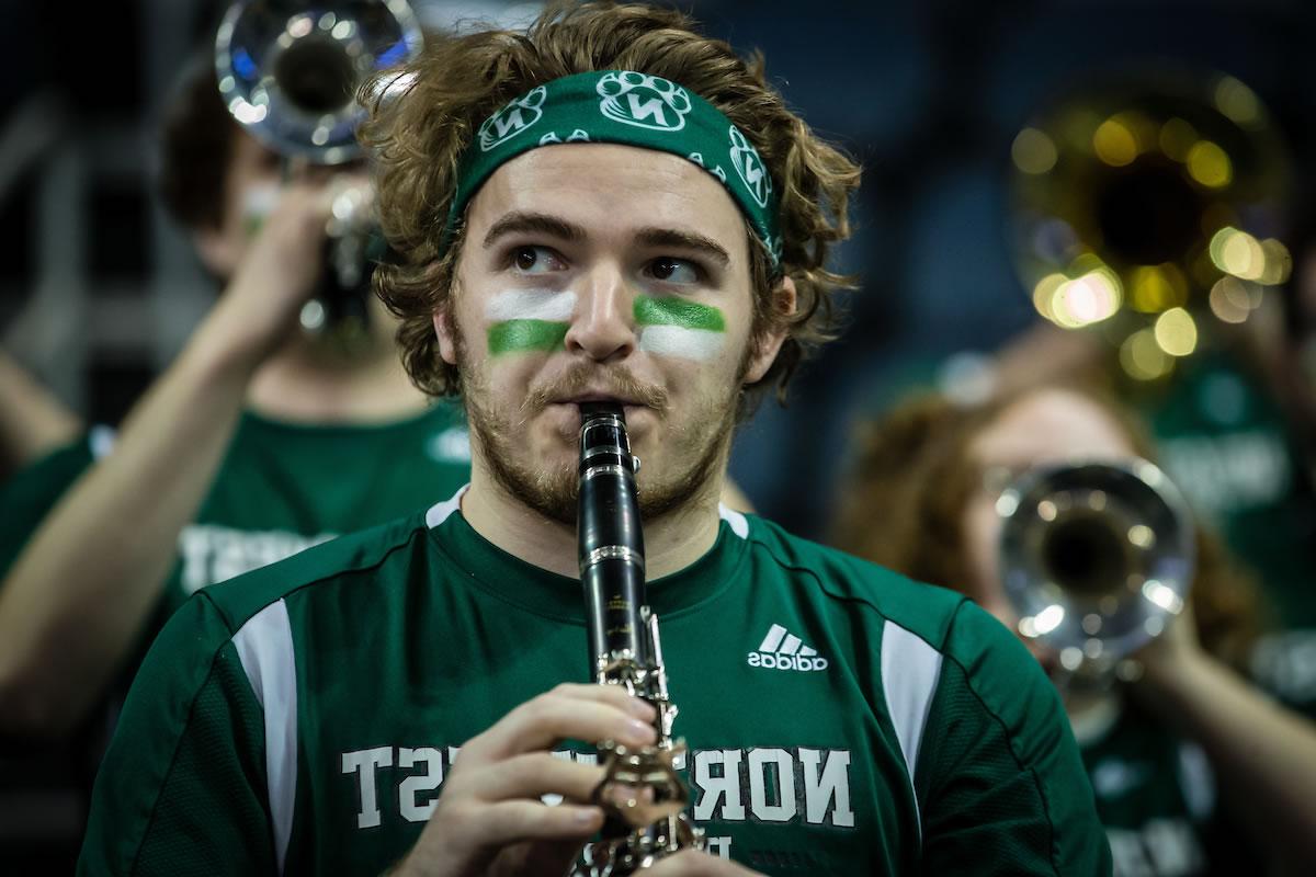 Pep band at the Men's Basketball National Championship vs Augusta University, spring 2022