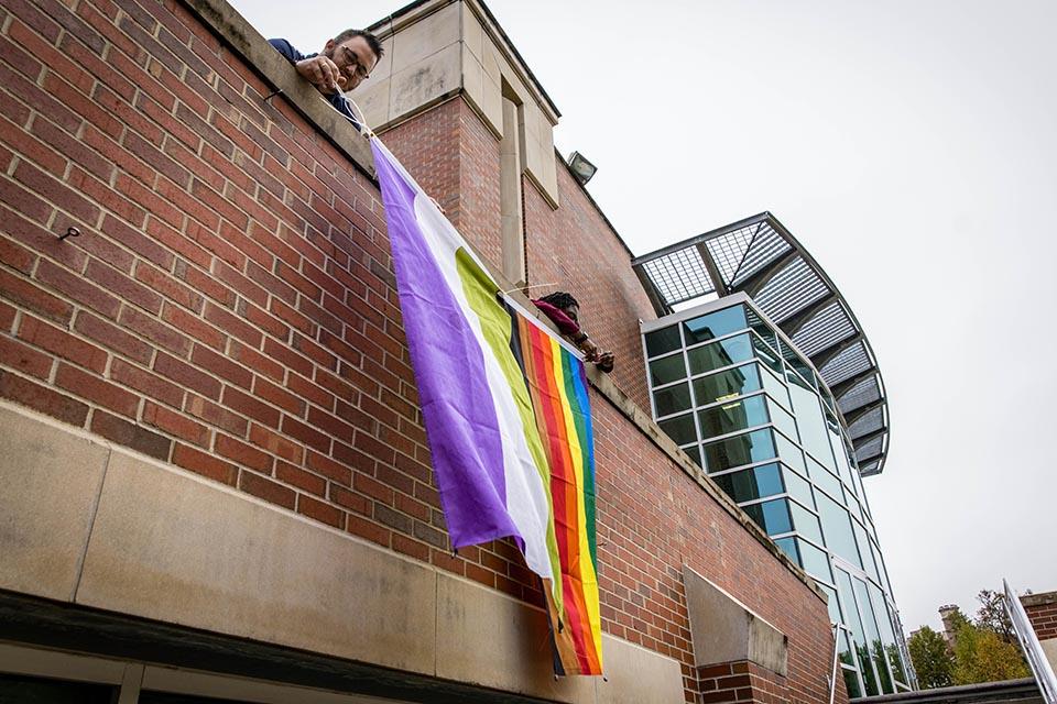 Northwest celebrating LGBTQIA+ History Month with movie night, pride tie-dye, alumnus lecture