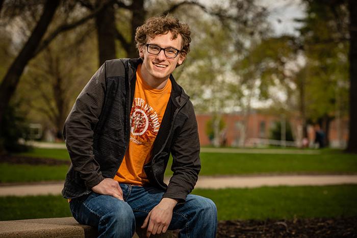 Lincoln Katsion graduates from Northwest this spring with his bachelor’s degree in elementary education and a concentration in mathematics. He is beginning his career next fall as a fifth grade teacher in the Nodaway-Holt School District. (Photo by Todd Weddle/Northwest Missouri State University)