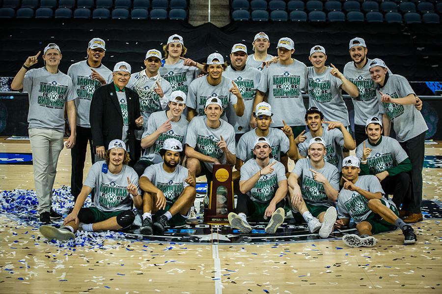 The Northwest men's basketball team won its third NCAA Division II national championship March 27. (Photo by Todd Weddle/Northwest Missouri State University)